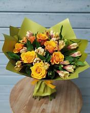 Букет цветов из:  Альстромерии и Розы в Спас-Клепиках