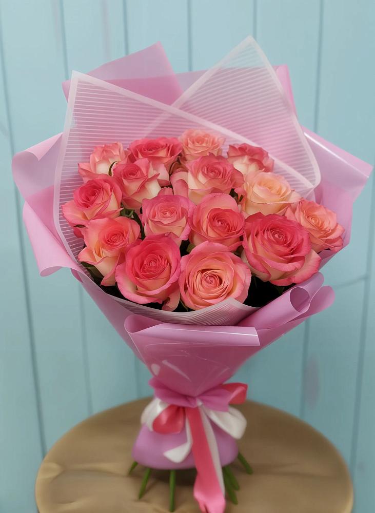 Букет 15 Розовых роз Равель в Спас-Клепиках
