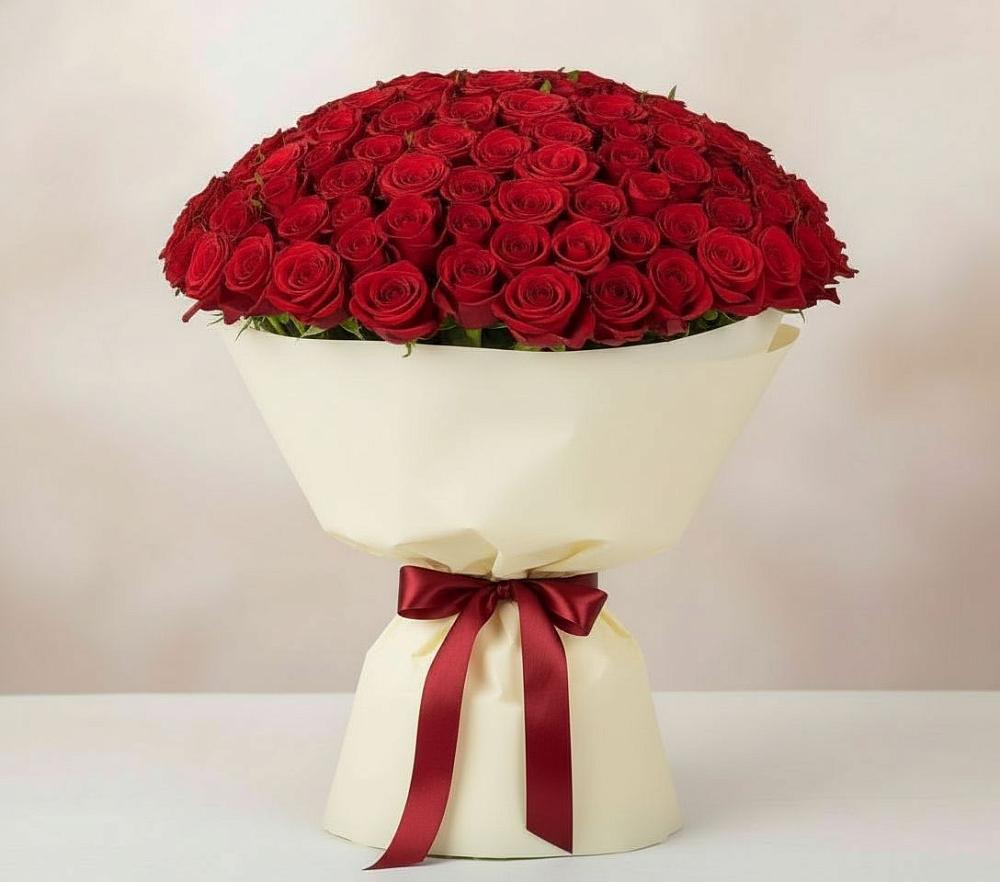 Букет 101 Красная роза Милано в Спас-Клепиках