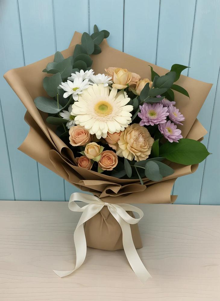 Букет цветов из: Герберы и Хризантемы в Спас-Клепиках