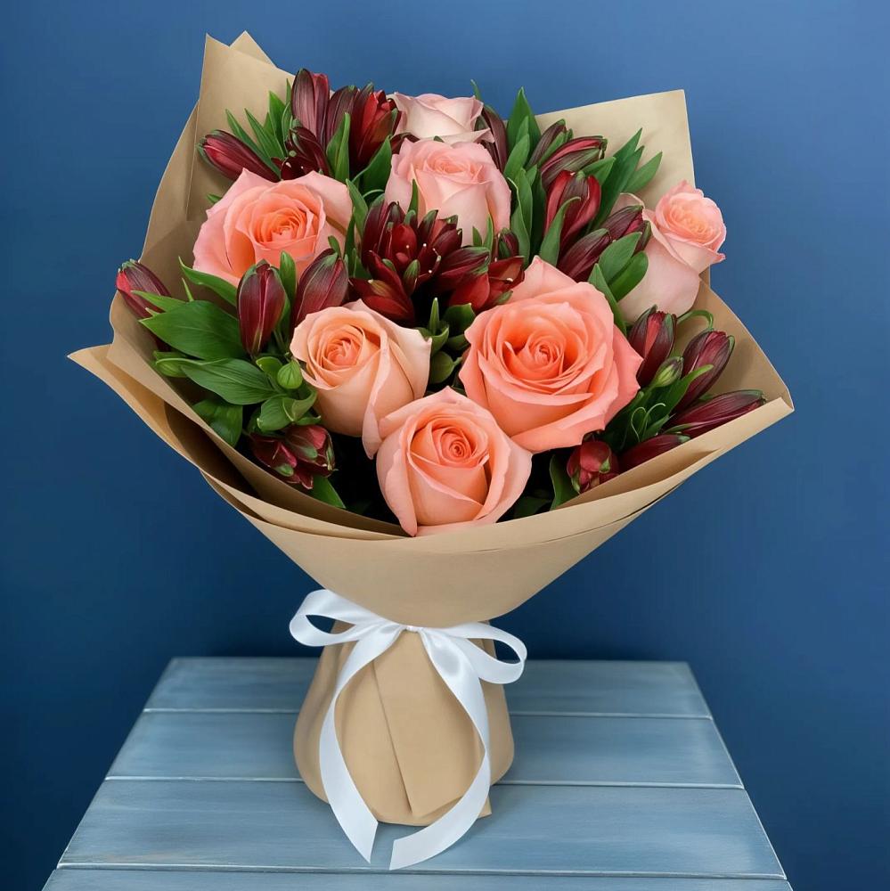 Букет цветов из: Розы и Альстромерии в Спас-Клепиках