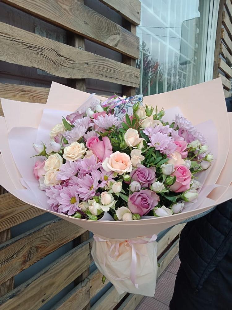 Букет цветов из: Розы и Хризантемы в Спас-Клепиках