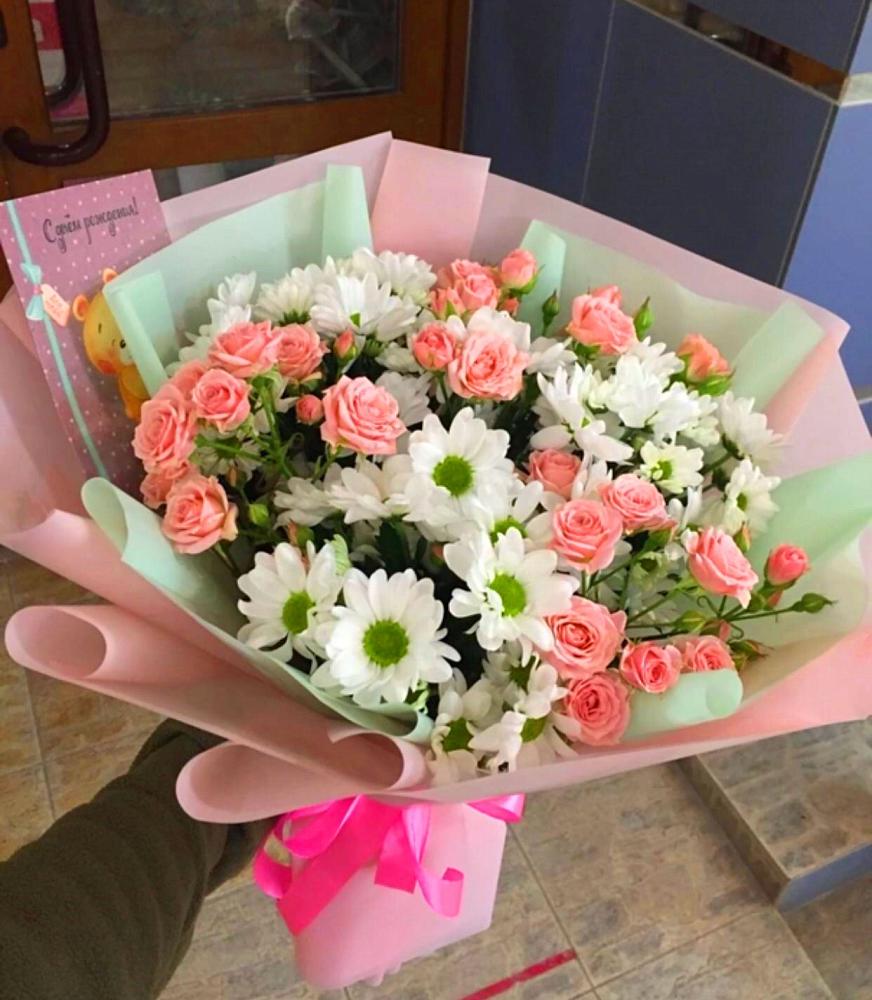 Букет цветов из: Розы и Хризантемы в Спас-Клепиках