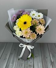 Букет цветов из:  Розы, Герберы и Хризантемы в Спас-Клепиках