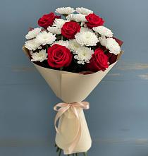 Букет цветов из:  Розы и Хризантемы в Спас-Клепиках