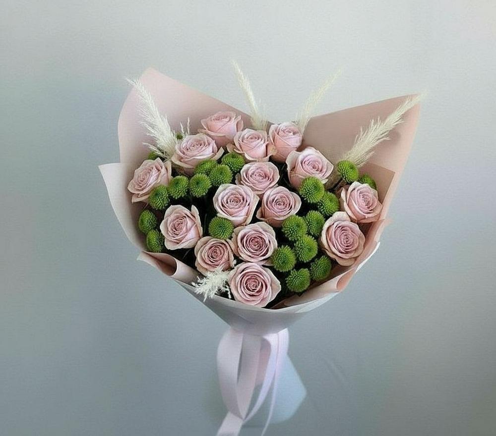 Букет цветов из: Розы и Хризантемы в Спас-Клепиках