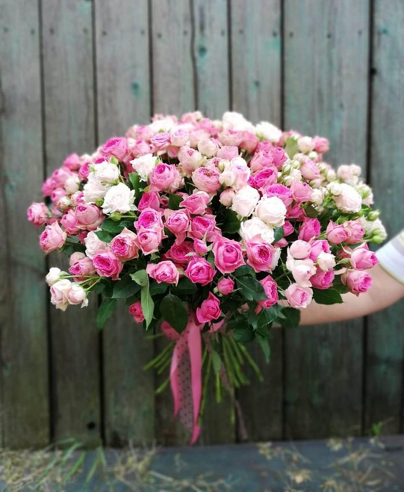 Букет Розовые кустовые розы Натали и Лав Лидия в Спас-Клепиках