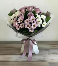 Букет цветов из:  Хризантемы и Розы в Спас-Клепиках