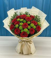 Букет цветов из:  Розы и Хризантемы в Спас-Клепиках